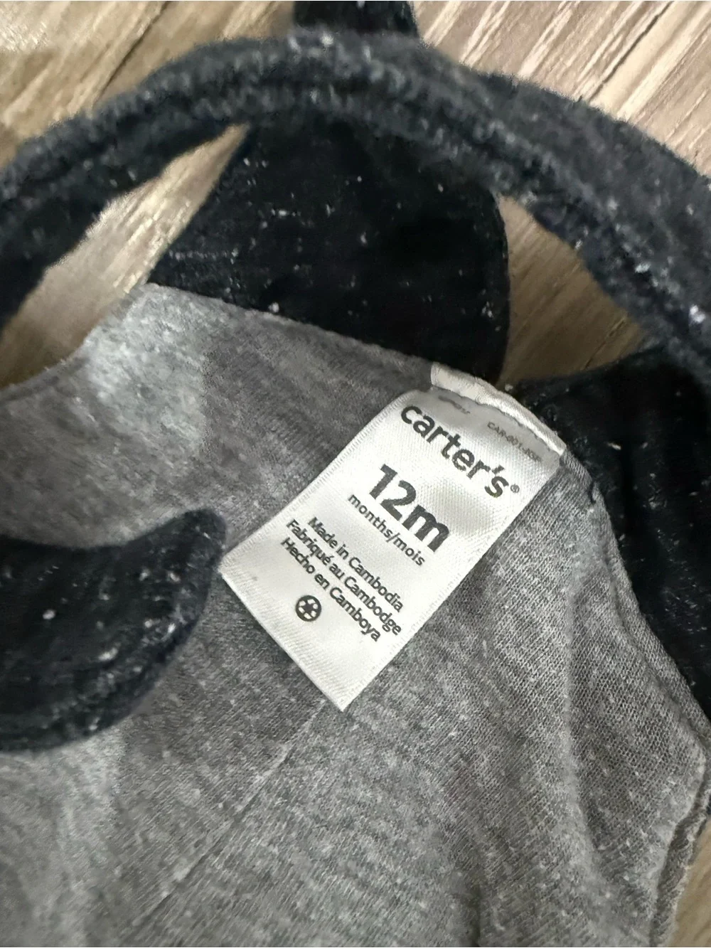 Carter's Charcoal Knit Overalls with Wooden Buttons